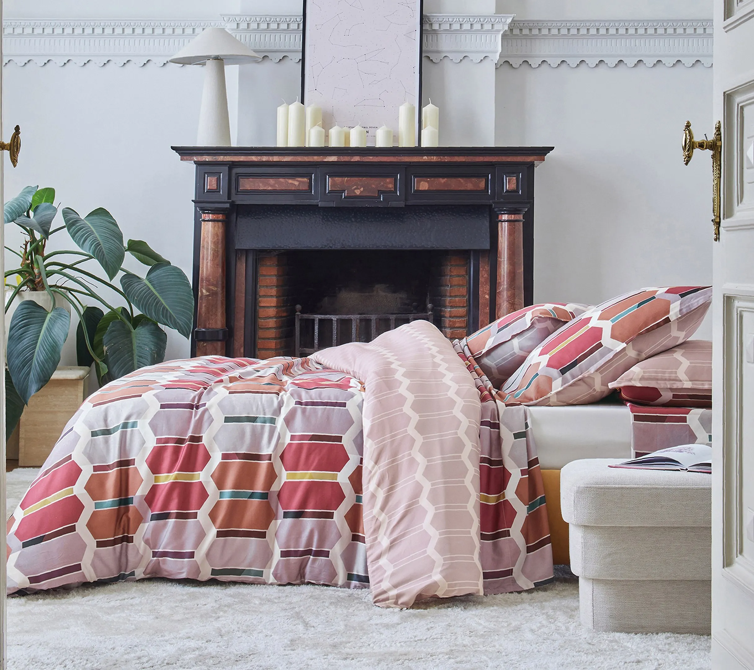 Mosaic_sienne_linge_de_lit_satin_fantaisie